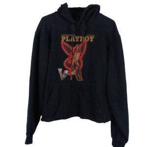 Playboy Black Hoodie Retro Cover Graphic Size Medium Black Entertainment For Men